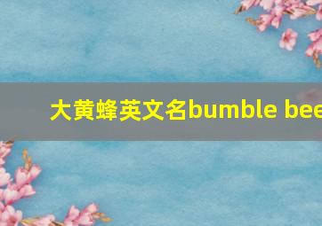 大黄蜂英文名bumble bee